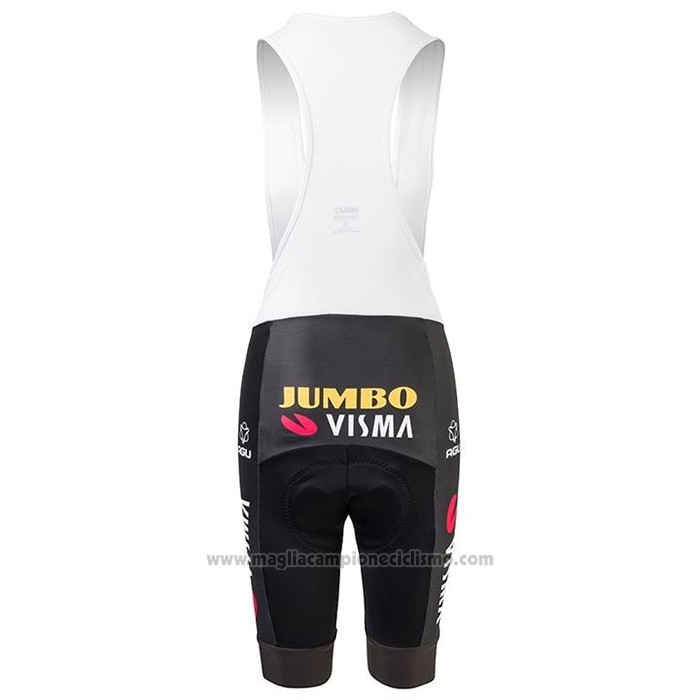2021 Abbigliamento Ciclismo Donne Jumbo Visma Nero Giallo Manica Corta e Salopette